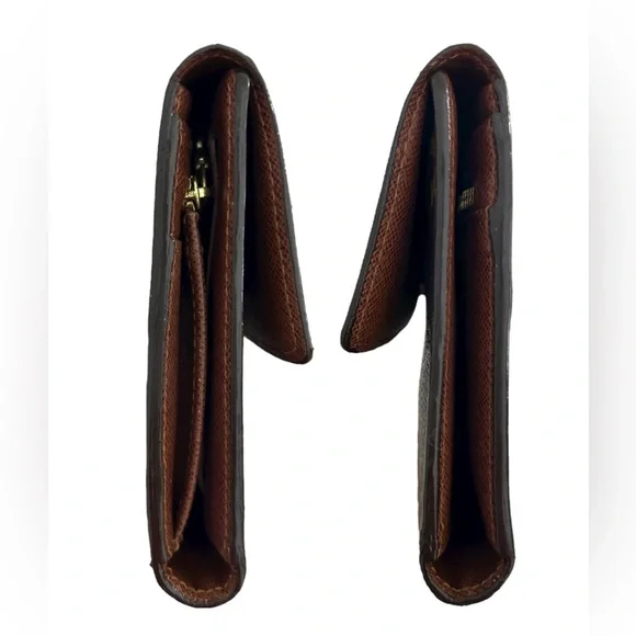 Vintage LOUIS VUITTON Monogram Canvas Passport Trifold Wallet Brown Authentic - Picture 13 of 17